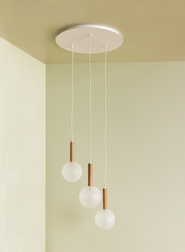 WOOD BALL TRIO | Pendant Light